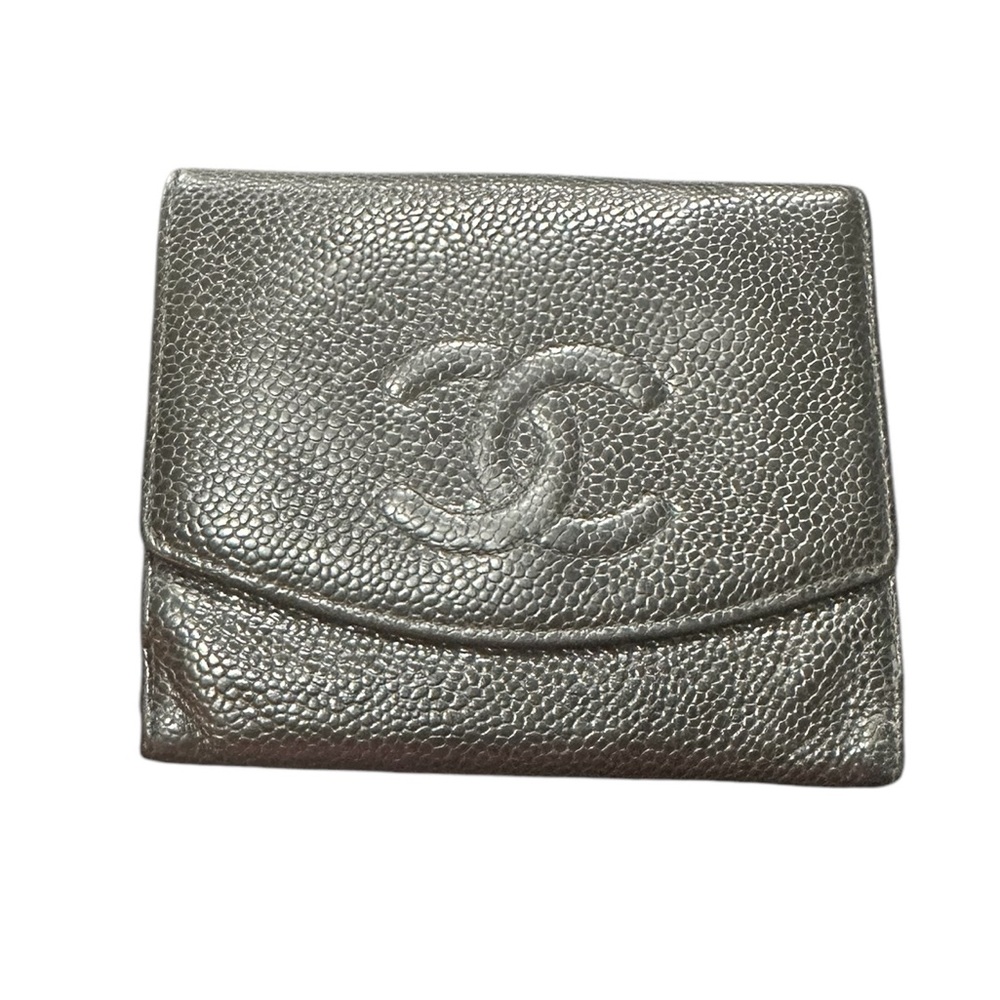 Chanel Caviar Skin Coco Mark Bifold Wallet